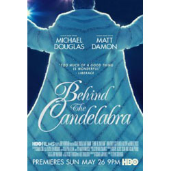 behind candelabra